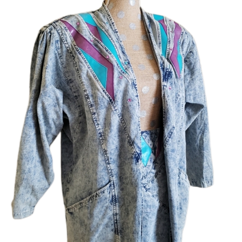 Marie St. Monét vintage 80s denim duster & skirt set 6